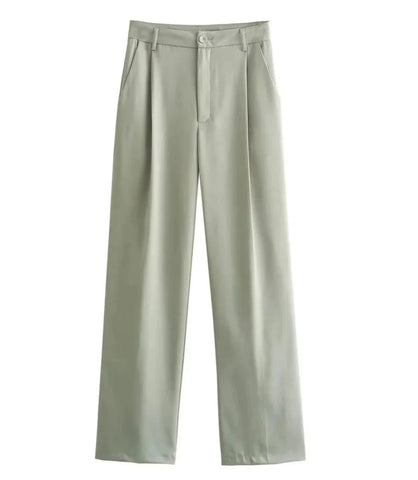 Women’s Linen Blend Cropped Blazer and Tailored Pants Set | Livia