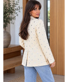 Oversized beige blazer, back view