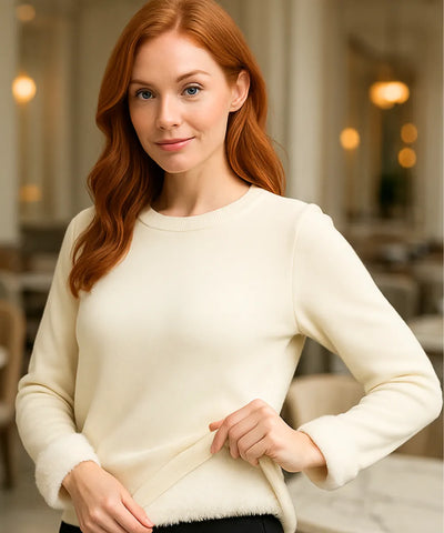 Women's Thermal Long Sleeve Brushed Knit Top | Louise