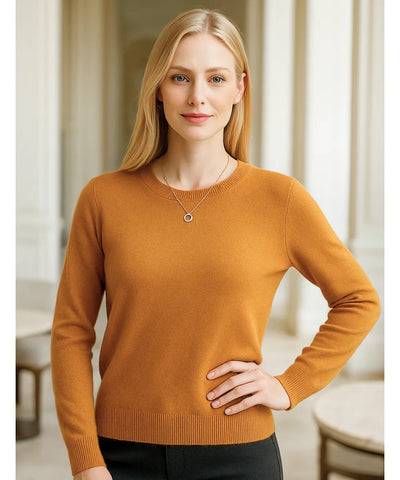 Women’s Wool Cashmere Knit Top Long Sleeve Elegant | Kalif