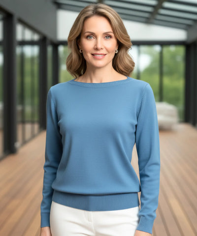 Women’s Wool Cashmere Knit Top Long Sleeve Elegant | Kalif