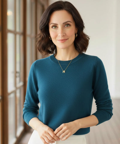 Women’s Wool Cashmere Knit Top Long Sleeve Elegant | Kalif