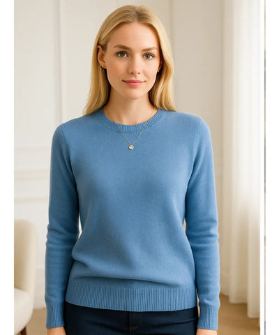 Women’s Wool Cashmere Knit Top Long Sleeve Elegant | Kalif
