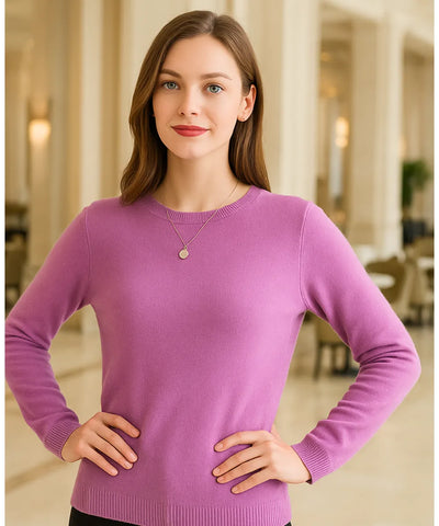 Women’s Wool Cashmere Knit Top Long Sleeve Elegant | Kalif