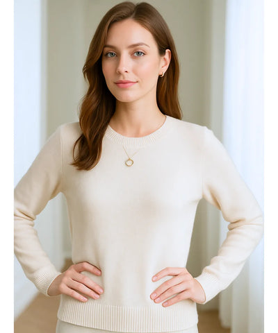 Women’s Wool Cashmere Knit Top Long Sleeve Elegant | Kalif