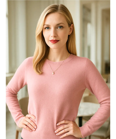 Women’s Wool Cashmere Knit Top Long Sleeve Elegant | Kalif