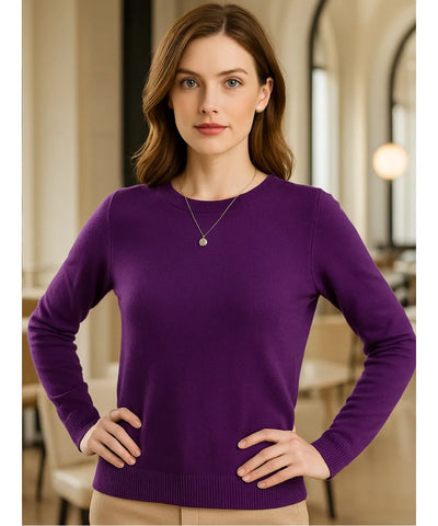 Women’s Wool Cashmere Knit Top Long Sleeve Elegant | Kalif