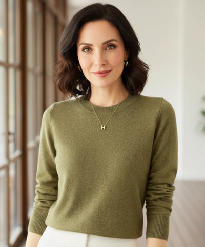 Women’s Wool Cashmere Knit Top Long Sleeve Elegant | Kalif