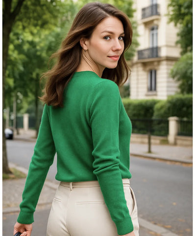 Women’s Wool Cashmere Knit Top Long Sleeve Elegant | Kalif