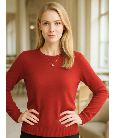 Women’s Wool Cashmere Knit Top Long Sleeve Elegant | Kalif