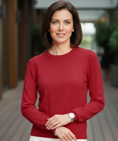 Women’s Wool Cashmere Knit Top Long Sleeve Elegant | Kalif