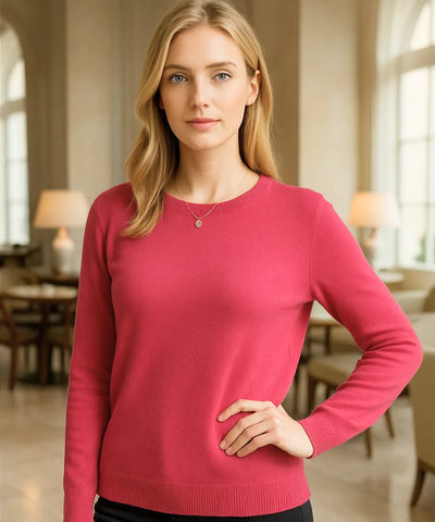 Women’s Wool Cashmere Knit Top Long Sleeve Elegant | Kalif