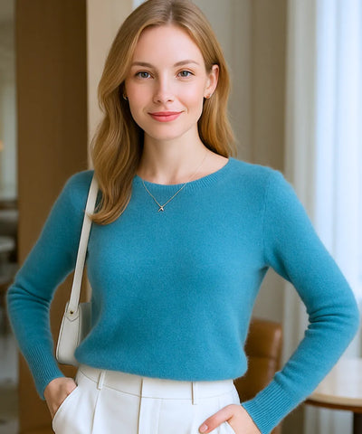 Women's Thick Cashmere Sweater Elegant Knit | Sofih