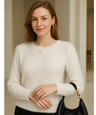 Women's Thick Cashmere Sweater Elegant Knit | Sofih