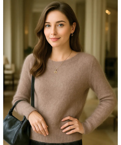 Women's Thick Cashmere Sweater Elegant Knit | Sofih