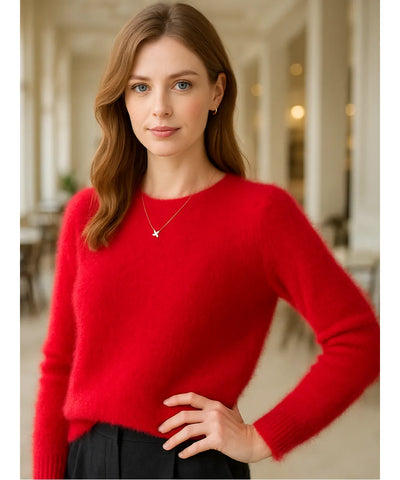 Women's Thick Cashmere Sweater Elegant Knit | Sofih