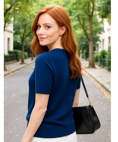 Women’s Modal Knit Short Sleeve Top Elegant | Plime