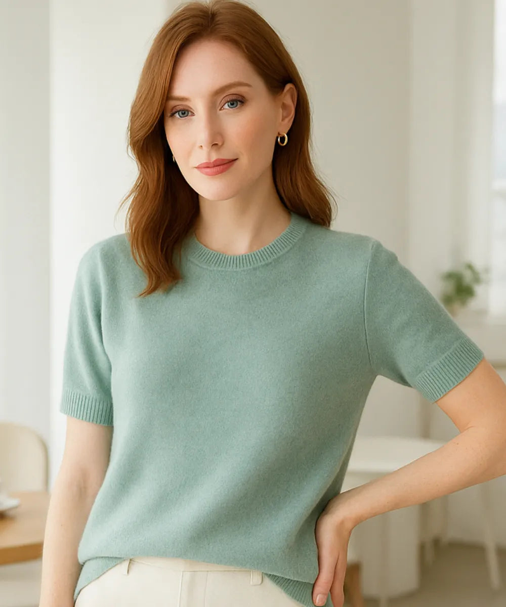 Women’s Modal Knit Short Sleeve Top Elegant | Plime