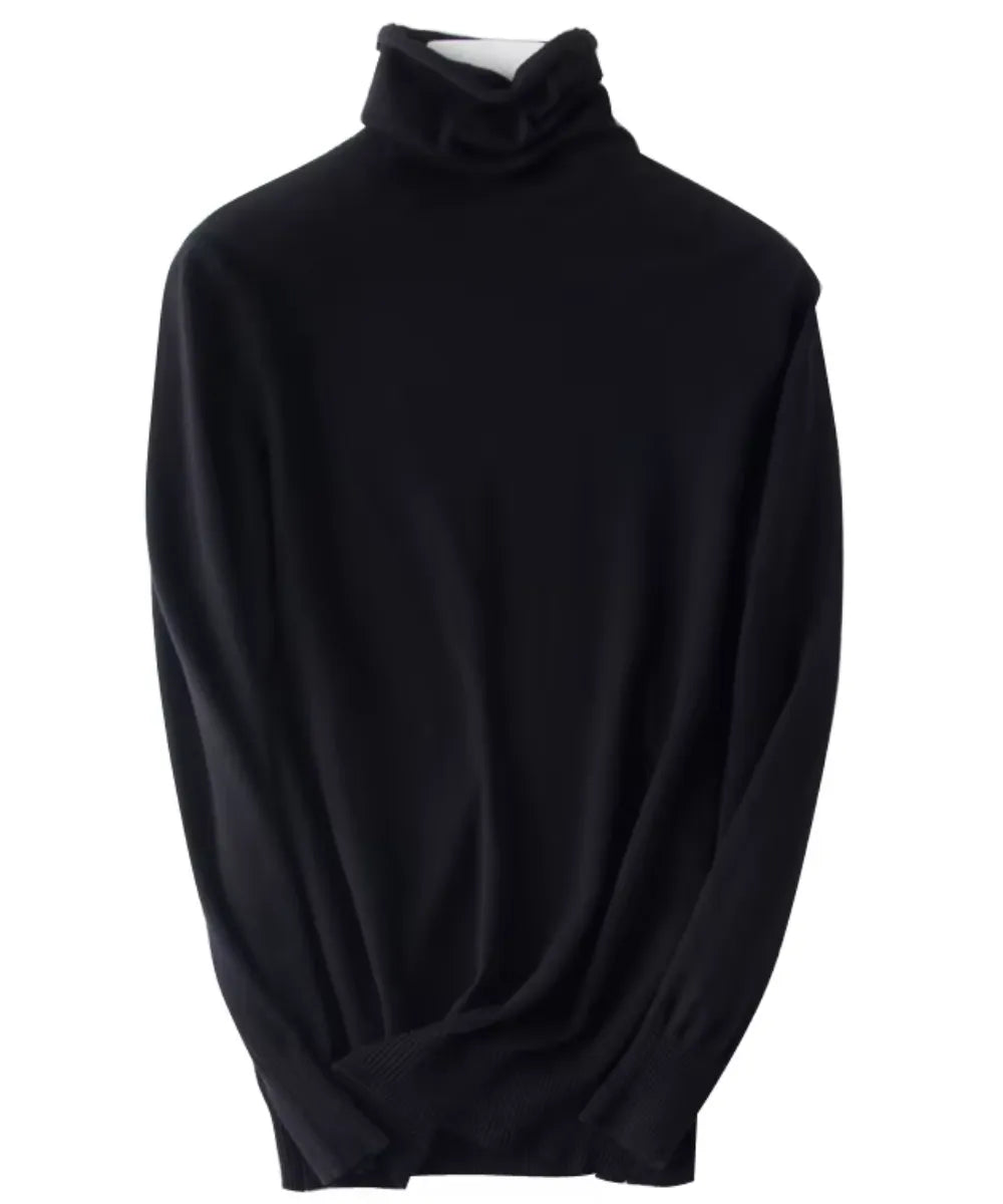 Comprar blusa de malha feminina preto gola alta em tricot macio com fio cashmere para looks elegantes no outono e inverno em promoção ZARA
