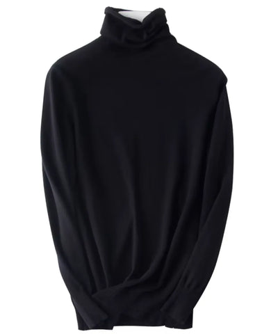 Comprar blusa de malha feminina preto gola alta em tricot macio com fio cashmere para looks elegantes no outono e inverno em promoção ZARA
