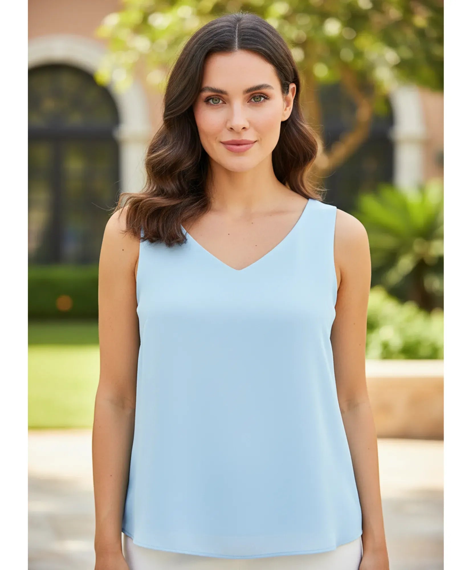 Comprar blusa regata feminina social em chiffon elegante para trabalho ou dia a dia barato ANELLIMN