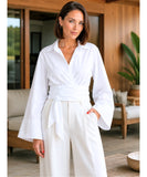 Women’s Dressy Wrap Top with Adjustable Tie | Lizie
