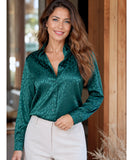 Women’s Long Sleeve Satin Animal Print Blouse | Stela