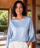 Women’s Satin Dressy Top with Elegant Wide Sleeves | Evely