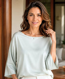Women’s Satin Dressy Top with Elegant Wide Sleeves | Evely
