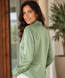 Women's Silk Long Sleeve Blouse with Classic Collar | Lady
