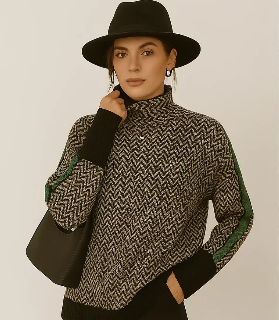 Comprar Blusa Tricot Feminina Manga Longa Gola Alta Preto ZARA
