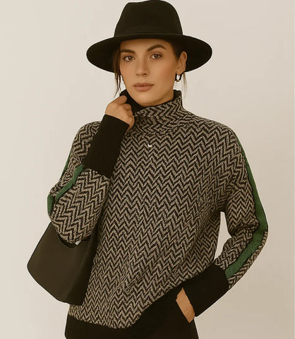 Comprar Blusa Tricot Feminina Manga Longa Gola Alta Preto ZARA
