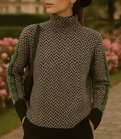 Comprar Blusa Tricot Feminina Manga Longa Gola Alta Preto ZARA
