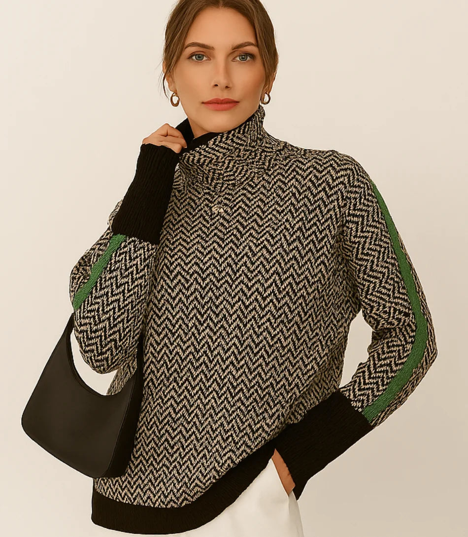 Comprar Blusa Tricot Feminina Manga Longa Gola Alta Preto ZARA
