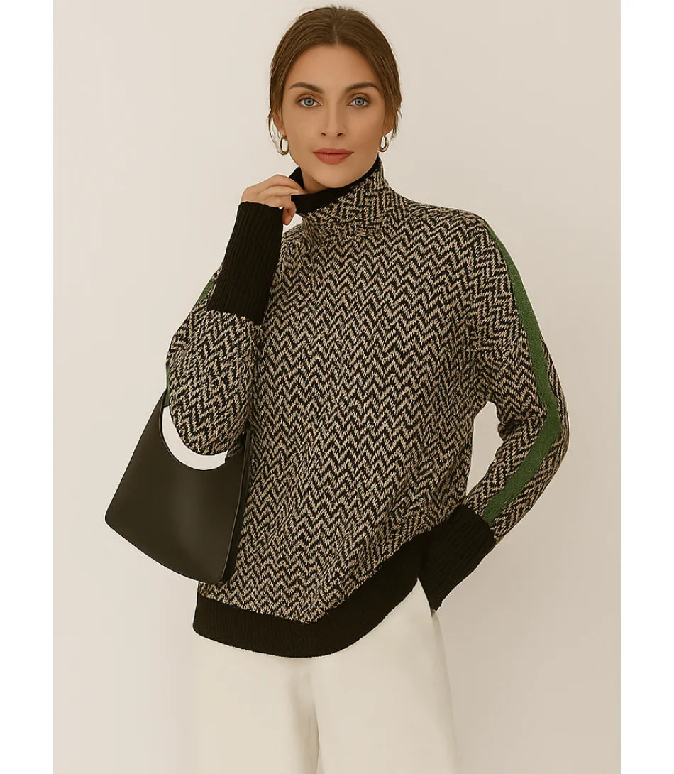 Comprar Blusa Tricot Feminina Manga Longa Gola Alta Preto ZARA
