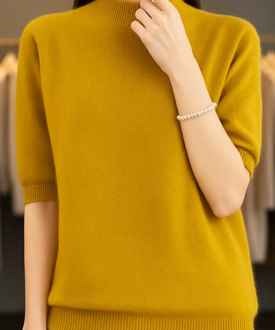 Women’s Cashmere Feel Knit Half Sleeve Top Elegant | Yare
