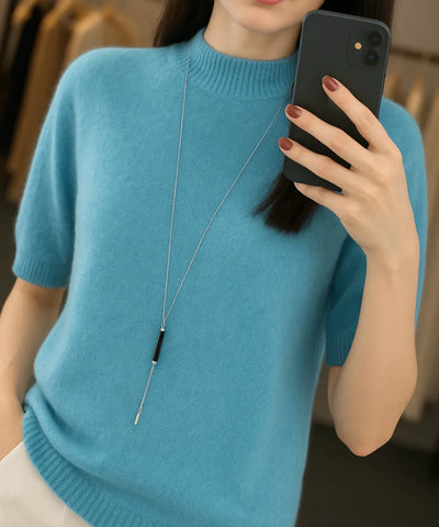 Women’s Cashmere Feel Knit Half Sleeve Top Elegant | Yare