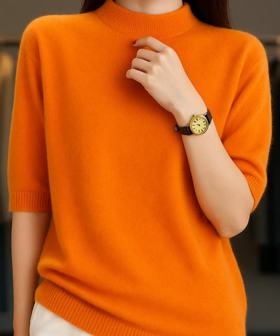 Women’s Cashmere Feel Knit Half Sleeve Top Elegant | Yare