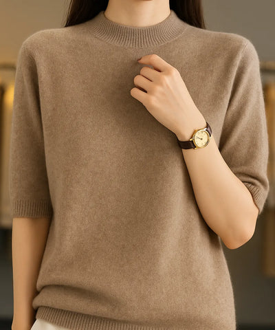 Women’s Cashmere Feel Knit Half Sleeve Top Elegant | Yare