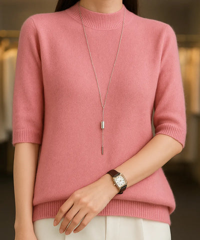 Women’s Cashmere Feel Knit Half Sleeve Top Elegant | Yare