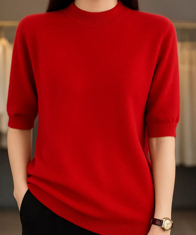 Women’s Cashmere Feel Knit Half Sleeve Top Elegant | Yare