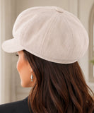 Women's Cream Cotton Newsboy Cap