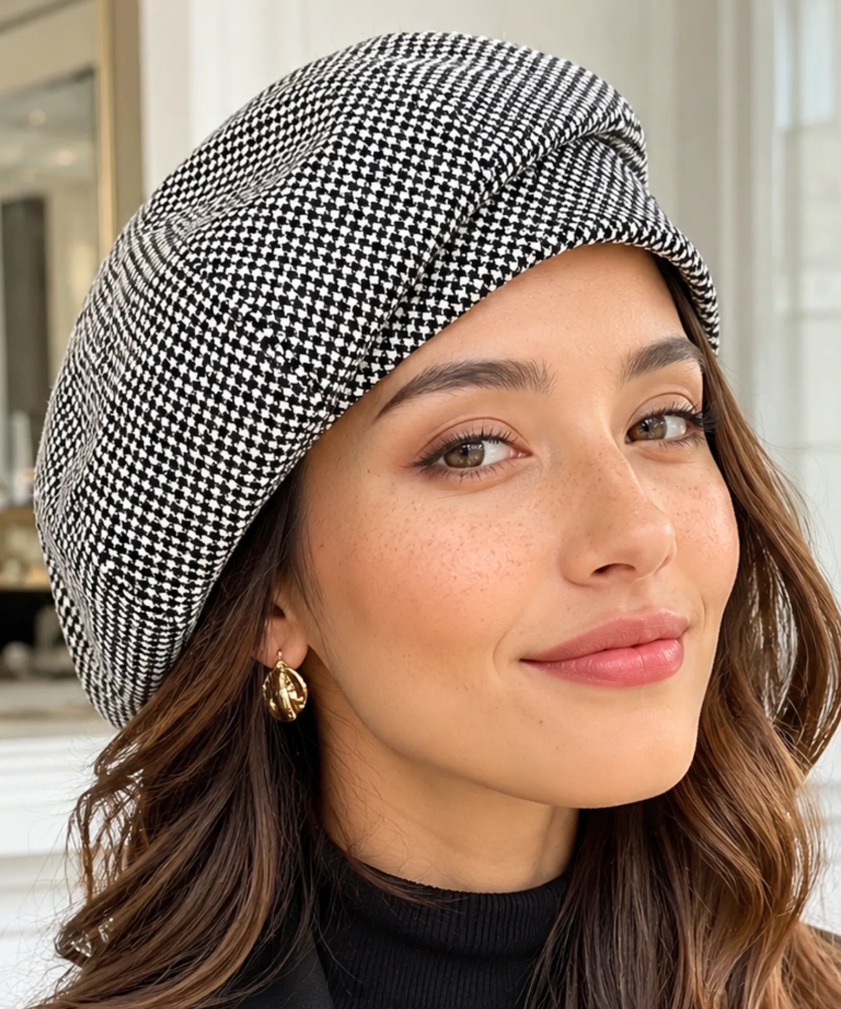 Women's Charcoal Wool-Blend French Beret