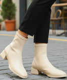 Comprar bota bico quadrado feminina cano curto couro sintético stretch salto bloco promoção AREZZO