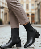 Comprar bota feminina cano curto knit malha tricot bico quadrado salto bloco couro ecológico promoção ZARA
