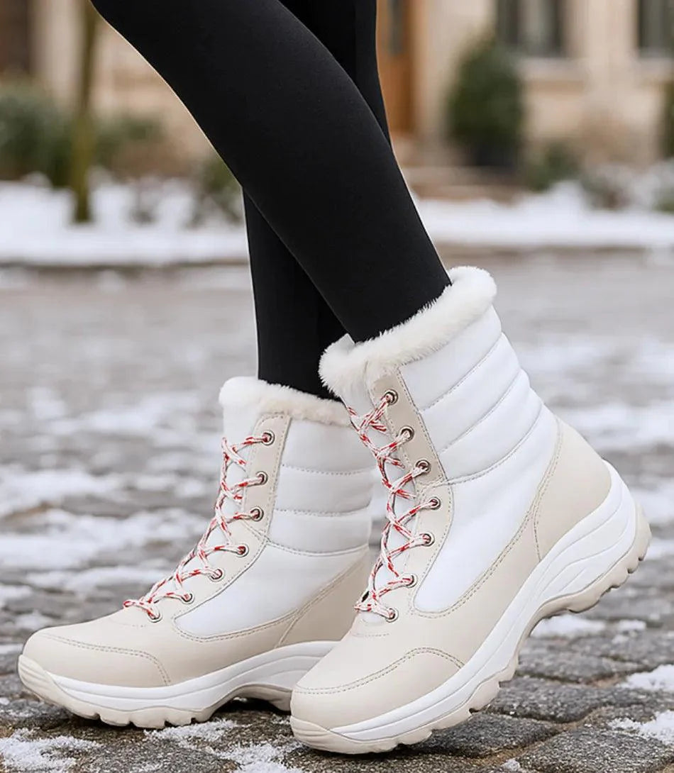 Comprar Bota Impermeável Feminina branca Térmica Forrada Antiderrapante para o inverno e neve barato DAFITI
