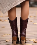 Comprar bota texana feminina country cano médio com bico fino barato VIA MARTE