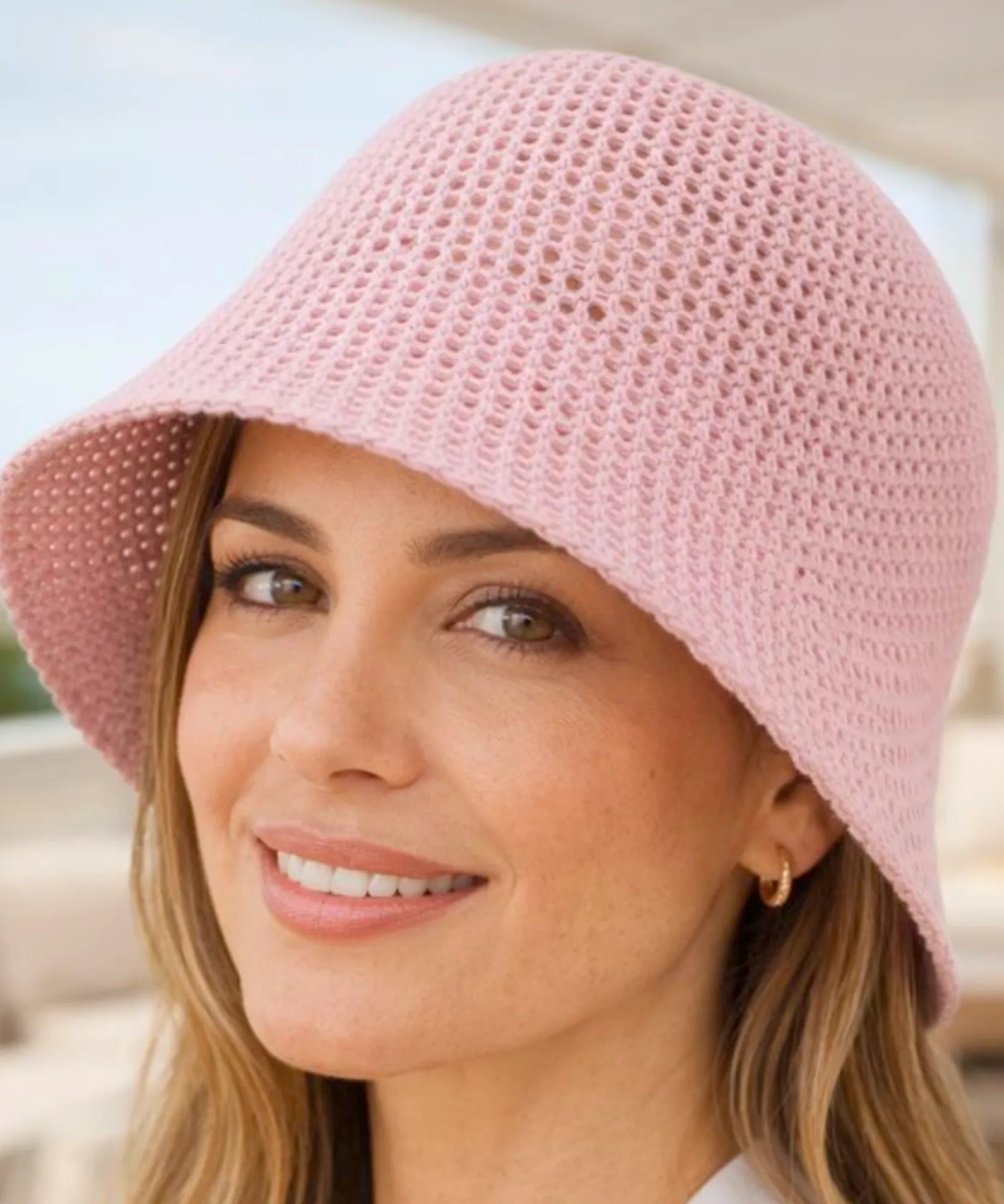 Comprar bucket chapeu vazado respirável malha leve dobrável proteção solar UV para praia verão e viagens barato ANELLIMN