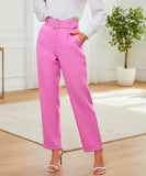 Comprar calça alfaiataria feminina azul cintura alta com cinto integrado modelagem rosapara trabalho e escritório barato ou em promoção ZARA 
