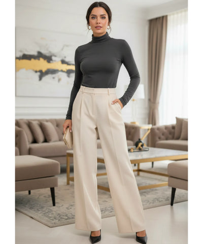 Women’s High Waisted Wide Leg Tailored Pants for Workwear | Grena